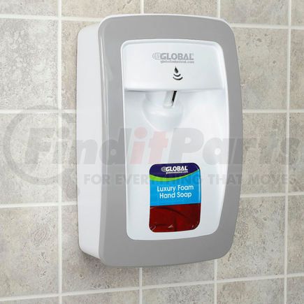 640812 by GLOBAL INDUSTRIAL - Global Industrial&#153; Hand Soap Starter Kit W/ Automatic Dispenser - White/Gray