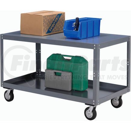 579221 by GLOBAL INDUSTRIAL - Global Industrial™ Portable Steel Table, 2 Shelves, 24"Wx48"Lx30"H, 1200 Lbs. Cap.