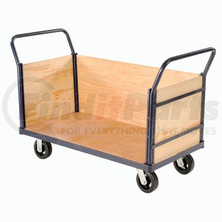 952676 by GLOBAL INDUSTRIAL - Global Industrial&#8482; Euro Truck With 3 Wood Sides & Deck 60 x 30 2400 Lb. Capacity