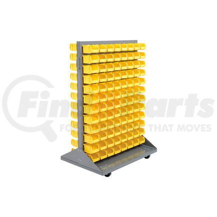 550172YL by GLOBAL INDUSTRIAL - Global Industrial&#153; Mobile Double Sided Floor Rack - 192 Yellow Stacking Bins 36 x 54