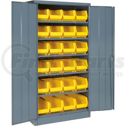 500139 by GLOBAL INDUSTRIAL - Global Industrial&#153; Locking Storage Cabinet 36x18x72, 24 YL Stacking Bins, 6 Shelf Unassembled