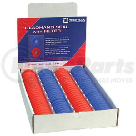 101117D by TECTRAN - Air Brake Gladhand Seal - (50) Red and (50) Counter Box, Poly, with Built-In Filter