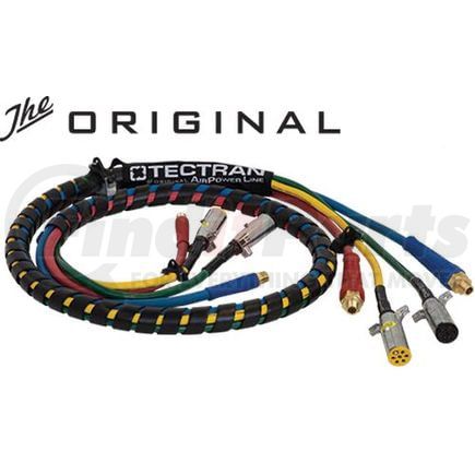 13A1202 by TECTRAN - Air Brake Hose and Power Cable Assembly - 12 ft., 4-in-1 Auxiliary, Red and Blue Hose