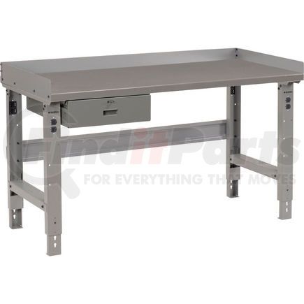 318660 by GLOBAL INDUSTRIAL - Global Industrial&#153; 60 x 30 Adj Height Workbench w/Drawer, Steel Square Edge Top - Gray