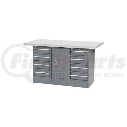 239167 by GLOBAL INDUSTRIAL - Global Industrial&#153; 60"W x 30"D Plastic Top 8 Drawer/1 Cabinet Workbench