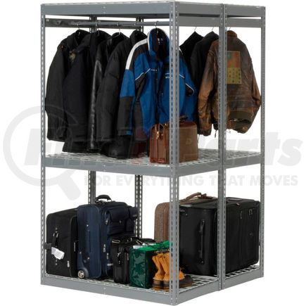 796548 by GLOBAL INDUSTRIAL - Global Industrial&#8482; Boltless Luggage Garment Combo Rack - 48"W x 48"D x 84"H