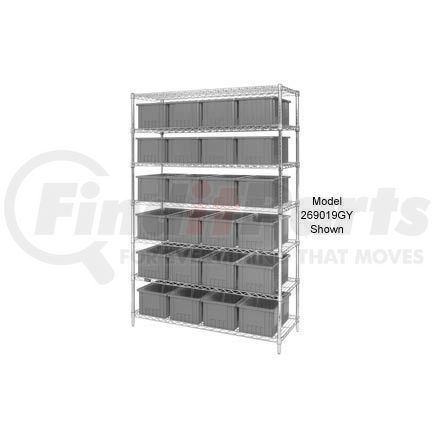 269021GY by GLOBAL INDUSTRIAL - Global Industrial&#153; Chrome Wire Shelving With 24 6"H Grid Container Gray, 60x24x74
