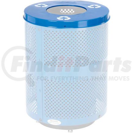 261CP799 by GLOBAL INDUSTRIAL - Global Industrial&#153; Flat Lid - 36 Gallon Blue w/ Recycle Logos