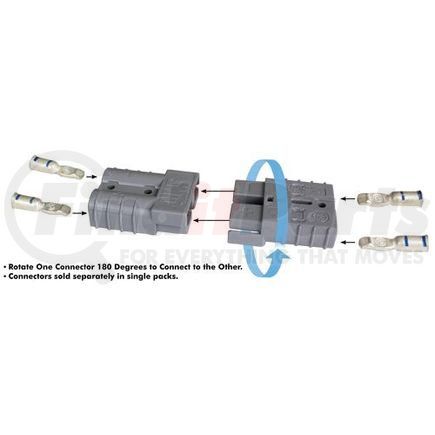 5007-4-R by TECTRAN - Battery Connector - 2/0 Gauge, 350 AMP, 0.484in. I.D Contact, Gray Housing