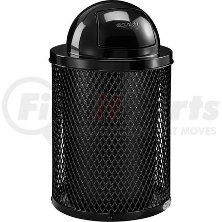 261948BK by GLOBAL INDUSTRIAL - Global Industrial&#153; Outdoor Steel Diamond Trash Can With Dome Lid, 36 Gallon, Black