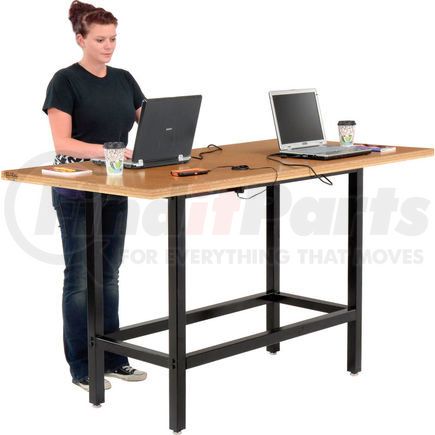 695430 by GLOBAL INDUSTRIAL - Interion&#174; Standing Height Table with Power - 72"L x 36"W x 42"H - MDF Top