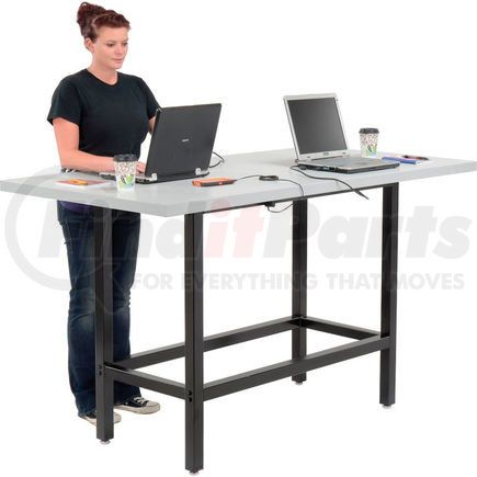 695431 by GLOBAL INDUSTRIAL - Interion&#174; Standing Height Table With Power, 72"Lx36"W, Gray