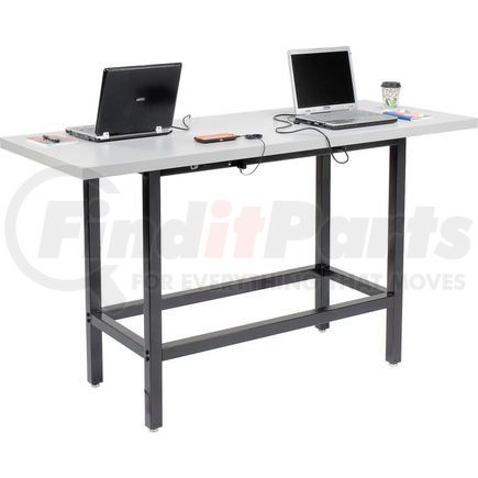 238328 by GLOBAL INDUSTRIAL - Interion&#174; Standing Height Table With Power, 72"Lx30"W, Gray
