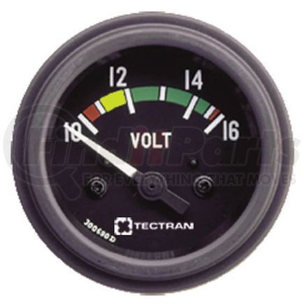 95-2695 by TECTRAN - Voltmeter Gauge - Black Bezel, 12 VDC/10-16 VDC, Electrical