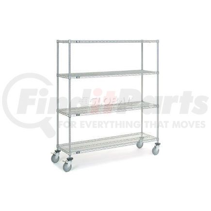 168216B by GLOBAL INDUSTRIAL - Nexel&#174; Chrome Wire Shelf Truck 60x18x69 1200 Pound Capacity with Brakes