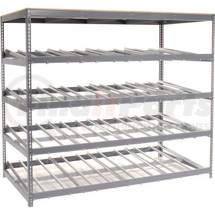 184058 by GLOBAL INDUSTRIAL - Global Industrial&#8482; Single Depth Gravity Flow Carton Rack 4 LEVEL 96"W x 48"D x 84H"