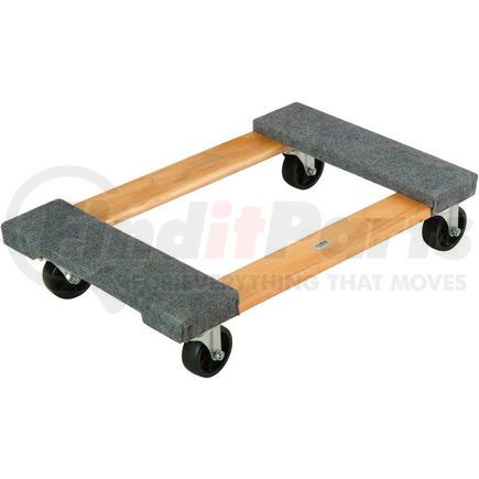 585342 by GLOBAL INDUSTRIAL - Global Industrial&#8482; Hardwood Dolly with Carpeted Deck Ends 30 x 18 1000 Lb. Capacity