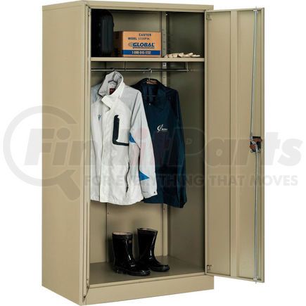 270033TN by GLOBAL INDUSTRIAL - Global Industrial&#8482; Wardrobe Cabinet Easy Assembly 36x24x72 Tan