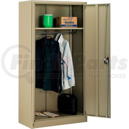 270032TN by GLOBAL INDUSTRIAL - Global Industrial&#8482; Wardrobe Cabinet Assembled 36x18x72 Tan