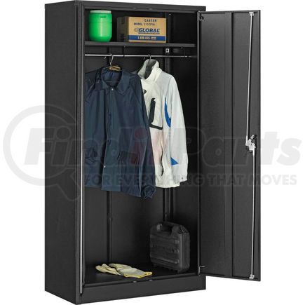 270031BK by GLOBAL INDUSTRIAL - Global Industrial&#8482; Wardrobe Cabinet Easy Assembly 36x18x72 Black