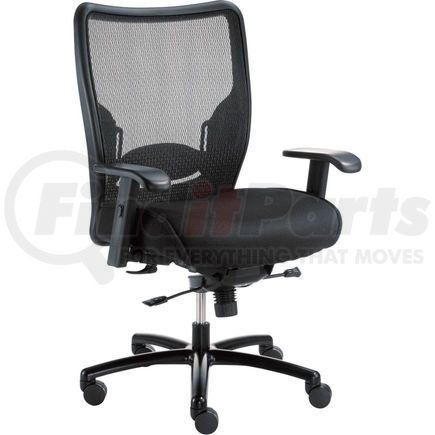 277514 by GLOBAL INDUSTRIAL - Interion&#174; Big & Tall Mesh Chair With High Back & Adjustable Arms, Fabric, Black