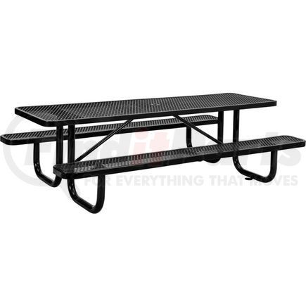 277153BK by GLOBAL INDUSTRIAL - Global Industrial&#153; 8 ft. Rectangular Outdoor Steel Picnic Table, Expanded Metal, Black