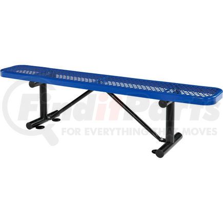277156BL by GLOBAL INDUSTRIAL - Global Industrial&#8482; 6 ft. Outdoor Steel Flat Bench - Expanded Metal - Blue