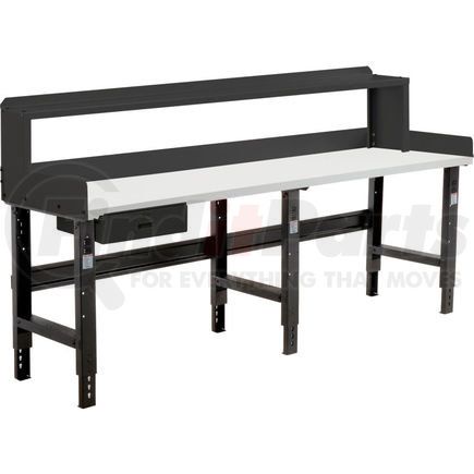 319084BBK by GLOBAL INDUSTRIAL - Global Industrial&#153; 96 x 30 Adj Height Workbench w/Drawer&Riser, BK- Plastic Laminate Square Top