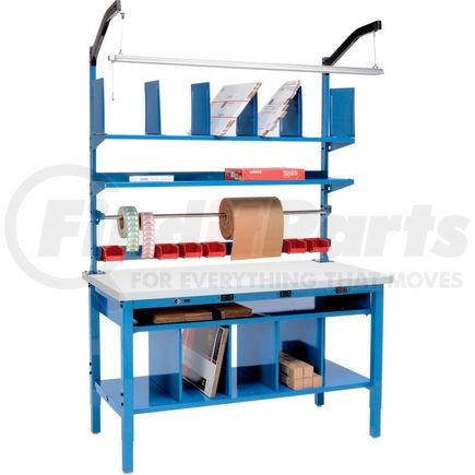 412448B by GLOBAL INDUSTRIAL - Complete Electric Packing Workbench ESD Square Edge - 60 x 36