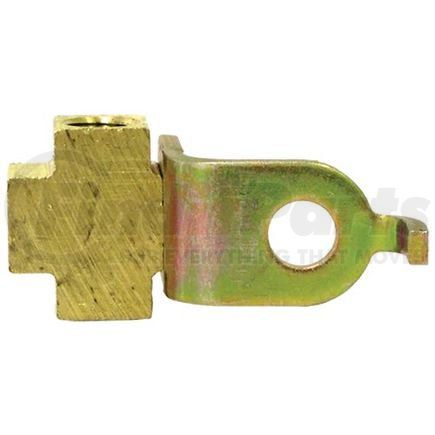 47812 by TECTRAN - Inverted Flare Fitting - Brass, (3) 3/16 Inv. Seat, 11/32 Bolt Hole, Angled Bracket