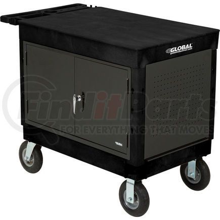 800343 by GLOBAL INDUSTRIAL - Global Industrial&#153; Plastic 2 Flat Black Shelf Maintenance Utility Cart 44x25-1/2 8" Pneumatic