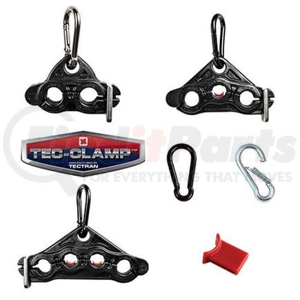 9887ST by TECTRAN - Air Brake Air Line Clamp - 2-Holes with Stainless Steel Clip