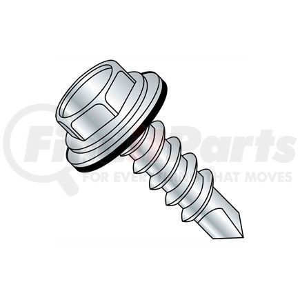 HAA21032 by TITAN FASTENERS - #12 x 1" Teks Self-Drilling Screw - Hex Washer Head - #3 Pt - Steel - Zinc Plated - Pkg of 100