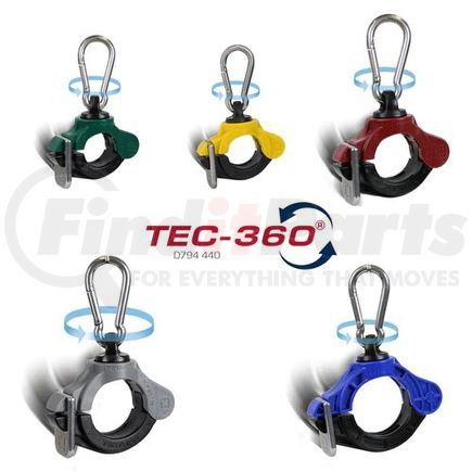 360200ST by TECTRAN - TEC-360 Air Brake Air Line Clamp - 2.00 in. Clamp I.D, Blue, with Swivel