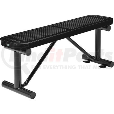 695742BK by GLOBAL INDUSTRIAL - Global Industrial&#8482; 4 ft. Outdoor Steel Flat Bench - Perforated Metal - Black