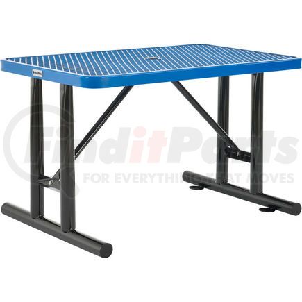 277550BL by GLOBAL INDUSTRIAL - Global Industrial&#153; 4' Rectangular Steel Outdoor Table, Expanded Metal, Blue