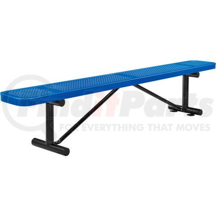 262076BL by GLOBAL INDUSTRIAL - Global Industrial&#8482; 8 ft. Outdoor Steel Flat Bench - Perforated Metal - Blue