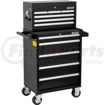 535490 by GLOBAL INDUSTRIAL - Global Industrial&#153; 26-3/8¿ x 18-1/8" x 52-9/16" 11 Drawer Black Roller Cabinet & Chest Combo