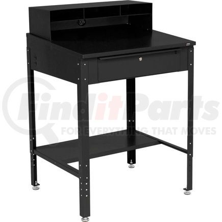 254635BK by GLOBAL INDUSTRIAL - Global Industrial&#153; Shop Desk - Pigeonhole Riser 34-1/2"W x 30"D x 38"H Sloped Surface Black