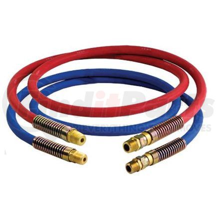 13B12101 by TECTRAN - Air Brake Hose Assembly - 12 ft., Straight, Blue, with Swivel Fitting and Spring Guards