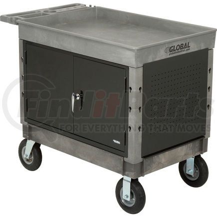 800326 by GLOBAL INDUSTRIAL - Global Industrial&#153; Extra Strength Plastic 2 Tray Shelf Maintenance Cart 44x25-1/2 8" Wheels