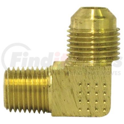 49-6D by TECTRAN - Flare Fitting - Brass, 3/8 in. Tube Size, 1/2 in. Pipe Thread, Male Elbow