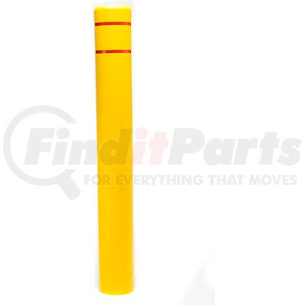 CL1386F by ENCORE COMMERCIAL PRODUCTS INC - Post Guard&#174; Bollard Cover CL1386F, 7" Dia. x 52"H, Yellow with Red Tape