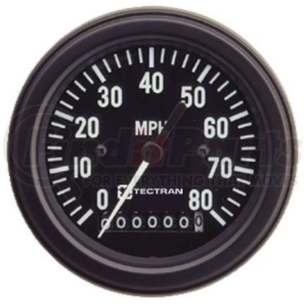 95-0502 by TECTRAN - Speedometer Gauge - Black, 5 in. dia., 0-80 mph/130 kph, Programmable, Red-Orange Pointer