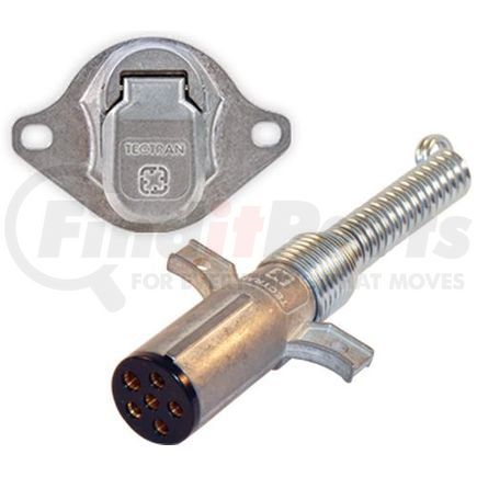 670-61SG by TECTRAN - Trailer Wiring Plug - 6-Way, Die-Cast Housing, with Spring Guard