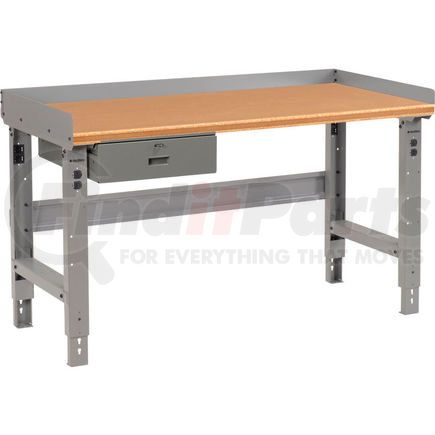 318741 by GLOBAL INDUSTRIAL - Global Industrial&#153; 72 x 30 Adj Height Workbench w/Drawer, Shop Top Safety Edge Top - Gray