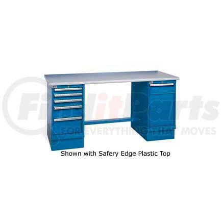 253862 by GLOBAL INDUSTRIAL - 60x30 Square Maple Pedestal Workbench with 4 Drawers & Cabinet