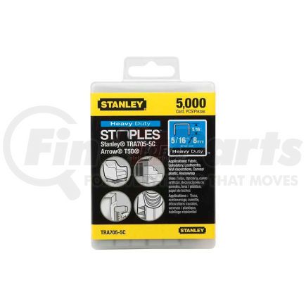 TRA705-5C by STANLEY - Stanley TRA705-5C Heavy-Duty Narrow Crown Staples 5/16", 5,000 Pack