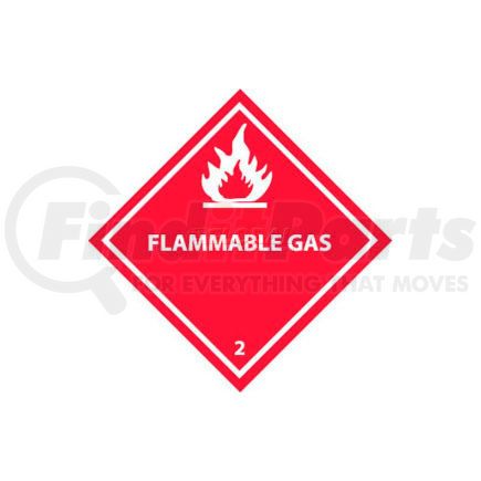 DL2AP by NATIONAL MARKER COMPANY - NMC DL2AP DOT Shipping Labels, Flammable Gas 2, 4" X 4", White/Red, 25 Per Pack