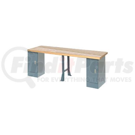 607953 by GLOBAL INDUSTRIAL - Global Industrial&#153; 120"W x 30"D Extra Long Industrial Workbench, Maple Square Edge - Gray